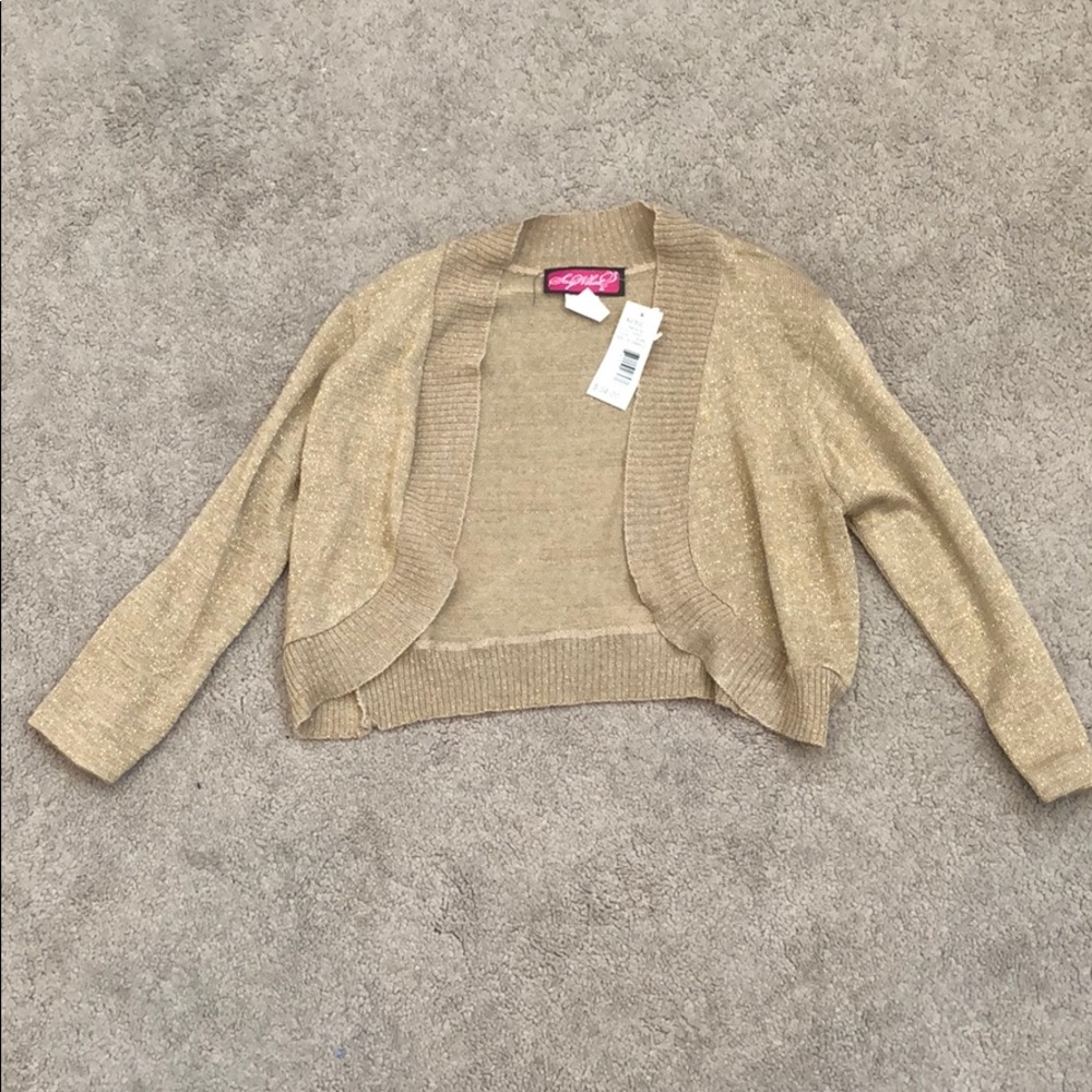 Gold Sparkly 3/4 sleeve Shrug Bolero size xs